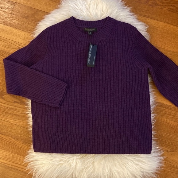 Banana Republic Cashmere Lucia Ribbed Fisherman Knit Sweater - Picture 5 of 8